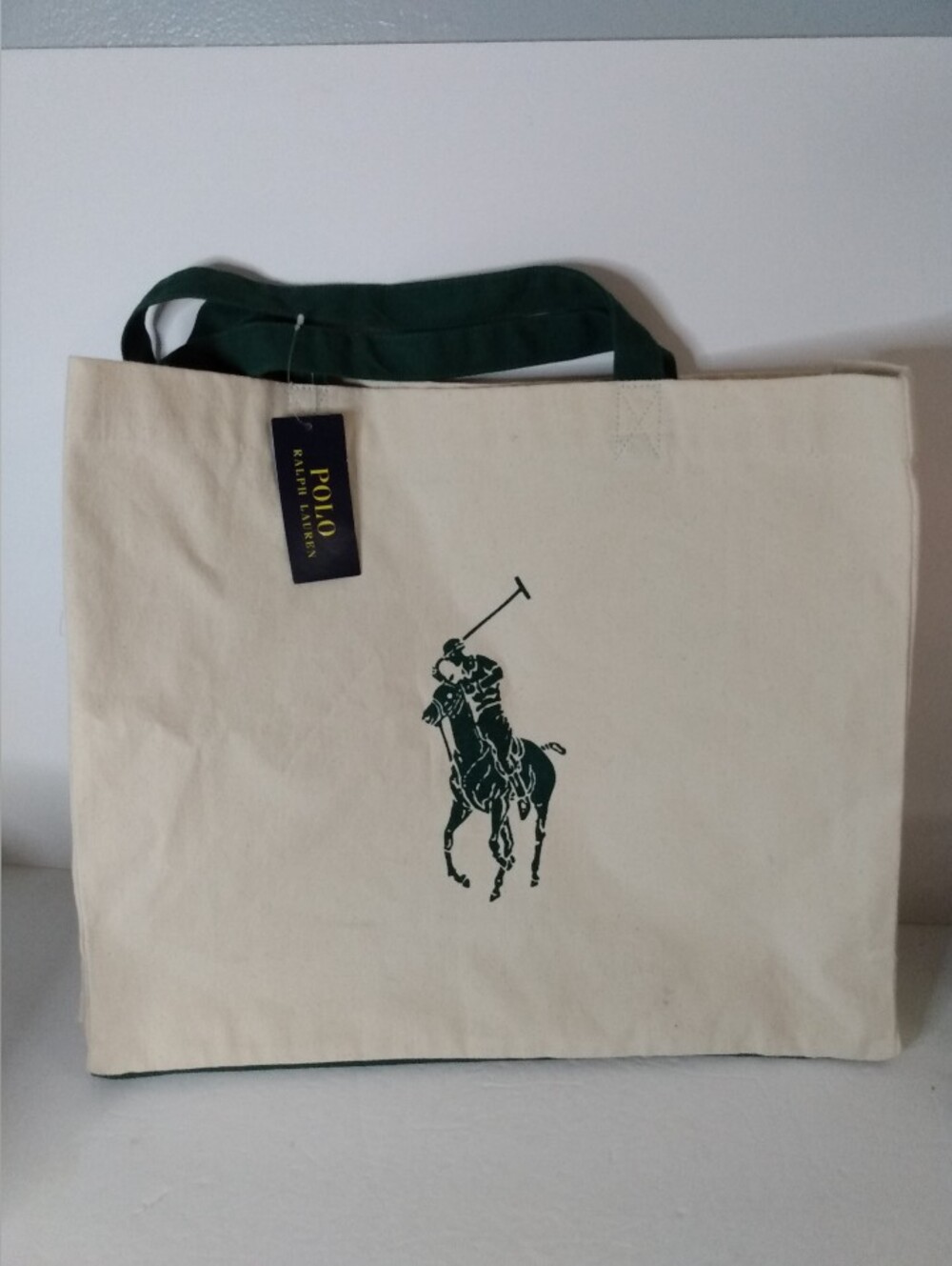 Ralph Lauren Polo Tote Bag Reusable Shopping 18"X15"X5.5" Canvas Waterkeeper